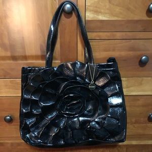 Big Buddha Black Patent Leather Tote